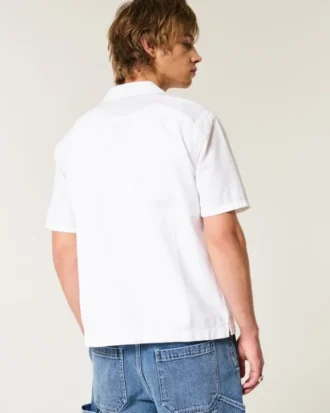 Camisa de manga curta em seersucker