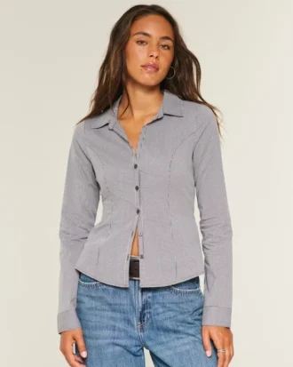 Camisa de popeline com botões