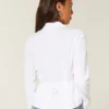 Camisa de popeline com botões
