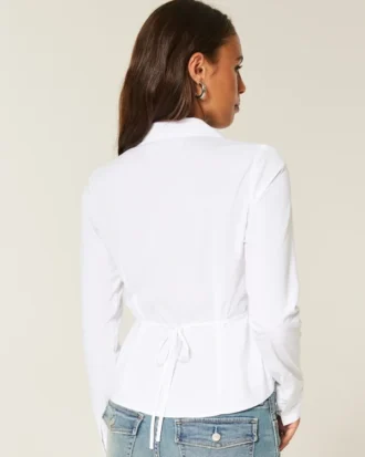 Camisa de popeline com botões