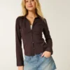 Camisa de popeline elástica com botões