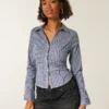 Camisa de popeline elástica com botões Camisa de popeline elástica com botões
