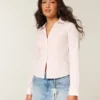 Camisa de popeline elástica com botões