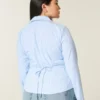 Camisa de popeline elástica com botões