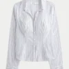 Camisa de popeline elástica com botões