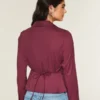 Camisa de popeline elástica com botões