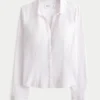 Camisa de popeline elástica com botões