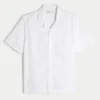 Camisa descontraída de manga curta com botões