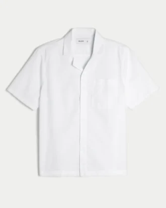 Camisa descontraída de manga curta com botões