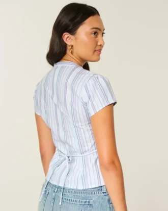 Camisa Henley de manga curta com decote em V