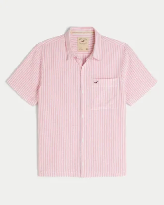 Camisa Icon de manga curta em seersucker
