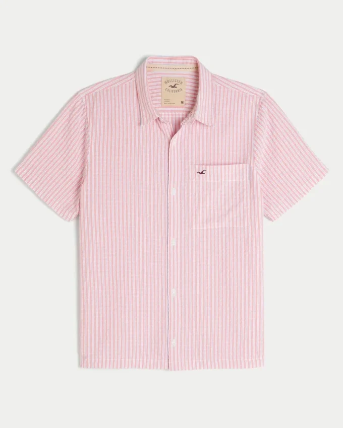 Camisa Icon de manga curta em seersucker