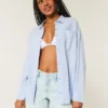 Camisa oversized em mistura de linho