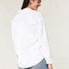 Camisa oversized em mistura de linho