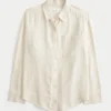 Camisa oversized em mistura de linho