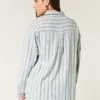 Camisa oversized em mistura de linho
