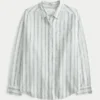 Camisa oversized em mistura de linho