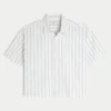 Camisa Oxford de manga curta super larga