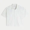 Camisa Oxford de manga curta super larga