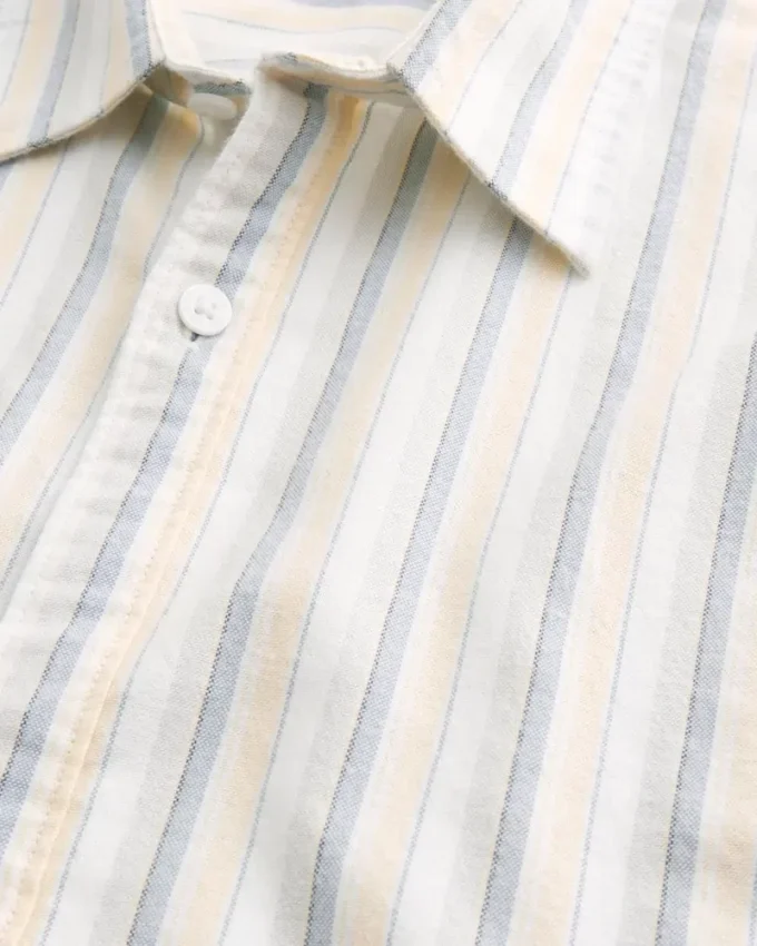 Camisa Oxford de manga curta super larga