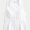 Camisa sem mangas com botões