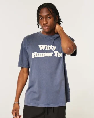Camiseta boxy com estampa humorística