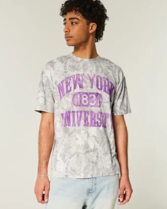 Camiseta Boxy New York University Graphic Camo