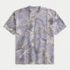 Camiseta boxy pesada com estampa camuflada