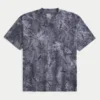 Camiseta boxy pesada com estampa camuflada