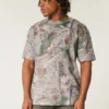Camiseta boxy pesada com estampa camuflada
