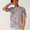 Camiseta boxy pesada com estampa camuflada