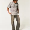 Camiseta boxy pesada com estampa camuflada