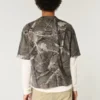 Camiseta boxy pesada com estampa camuflada