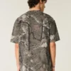Camiseta boxy pesada com estampa camuflada