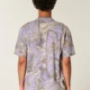 Camiseta boxy pesada com estampa camuflada