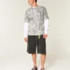 Camiseta boxy pesada com estampa camuflada