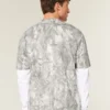 Camiseta boxy pesada com estampa camuflada
