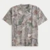 Camiseta boxy pesada com estampa camuflada