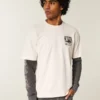 Camiseta boxy pesada com estampa Dodge Challenger SRT Hellcat