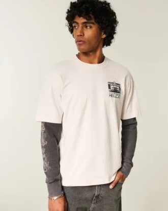 Camiseta boxy pesada com estampa Dodge Challenger SRT Hellcat