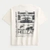 Camiseta boxy pesada com estampa Dodge Challenger SRT Hellcat