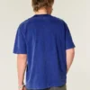 Camiseta boxy pesada com gola redonda lavada