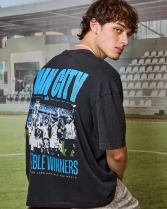 Camiseta com estampa do Manchester City