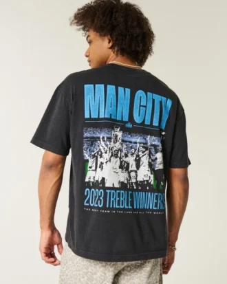 Camiseta com estampa do Manchester City