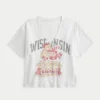Camiseta com estampa Easy Wisconsin Badgers e decote em V