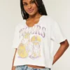 Camiseta com estampa LSU Tigers e decote fácil
