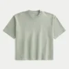 Camiseta curta e larga de malha pesada
