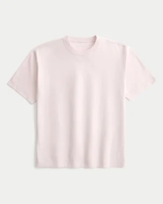 Camiseta de algodão pesado com corte reto