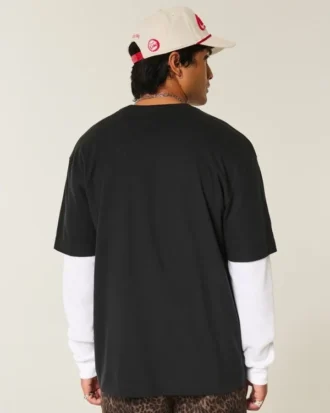 Camiseta de algodão pesado com corte reto