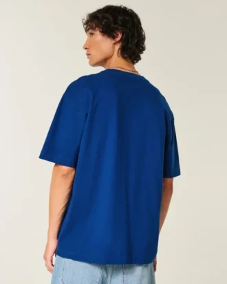 Camiseta de algodão pesado com corte reto